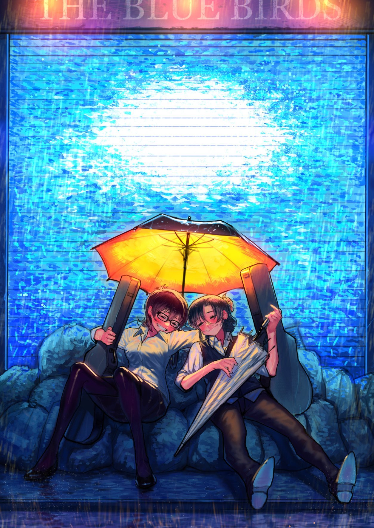 Rain - Anime art, Anime, The idolmaster, Chihaya Kisaragi, Julia, 