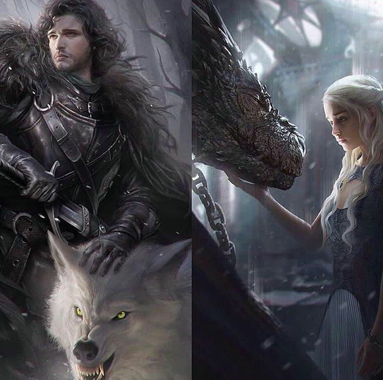 Art - Game of Thrones, Art, Jon Snow, Daenerys Targaryen