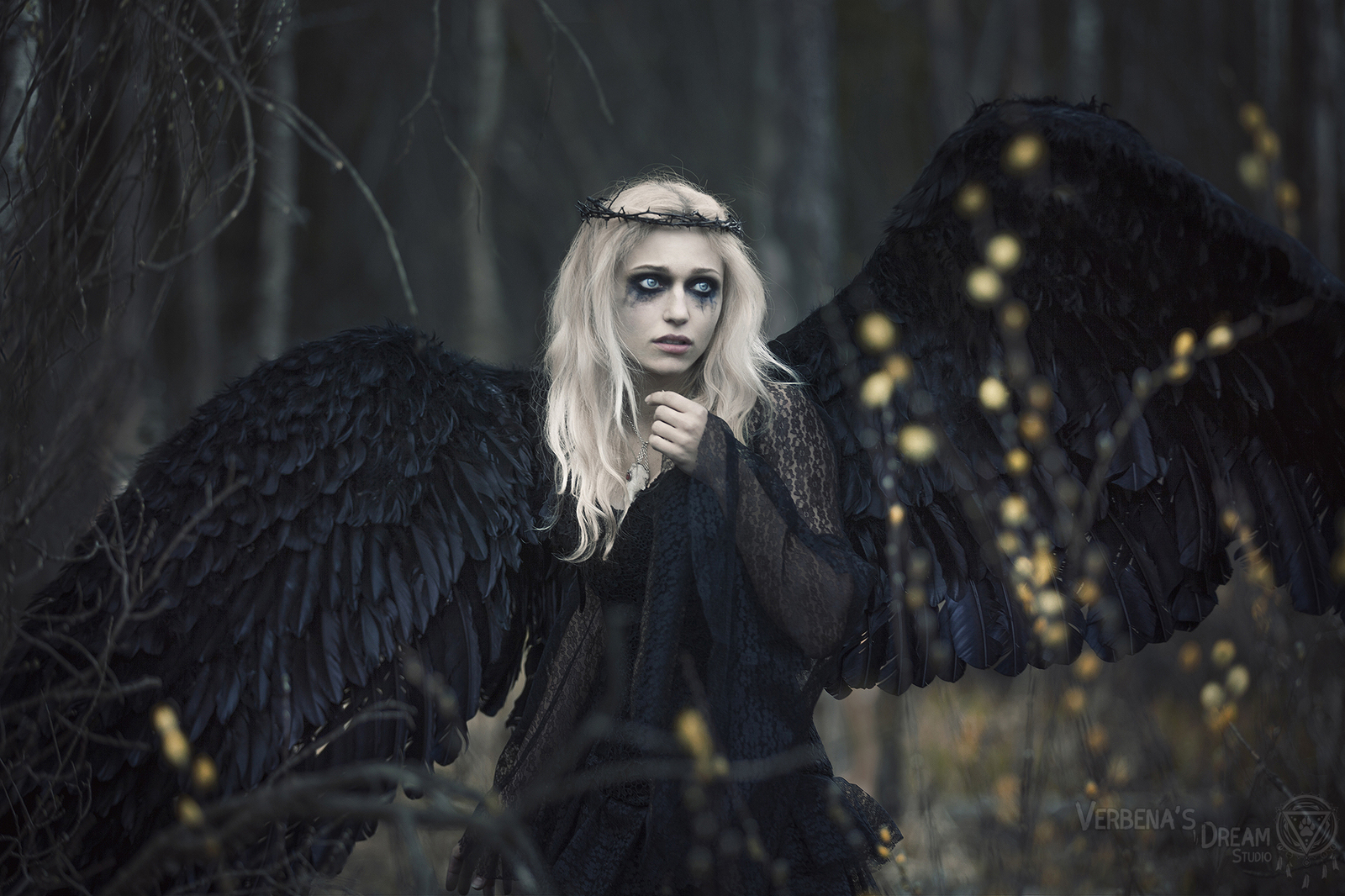 Black Angel by Verbena's dream Studio - Black angel, Черный ангел, Скорбящий ангел, Крылья, Кукла, Готика, Original, Длиннопост