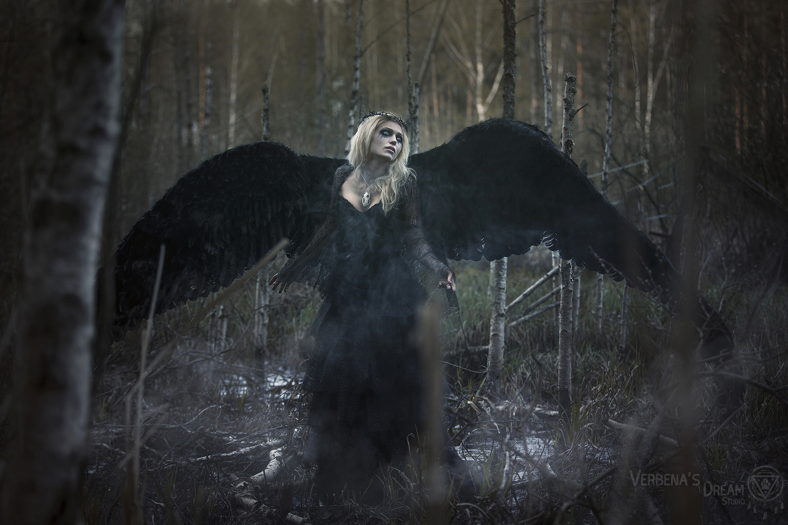 Black Angel by Verbena's dream Studio - Black angel, Черный ангел, Скорбящий ангел, Крылья, Кукла, Готика, Original, Длиннопост