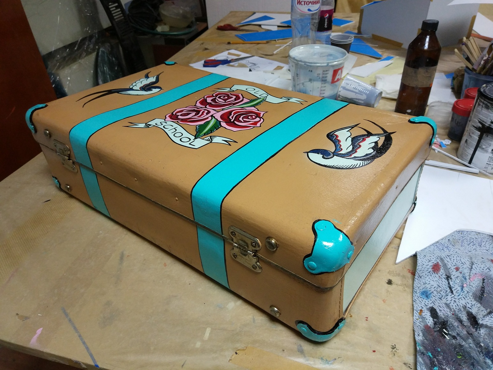 Suitcase - My, Art, Art, Art, Drawing, Suitcase, Handmade, Retro, Creation, Longpost