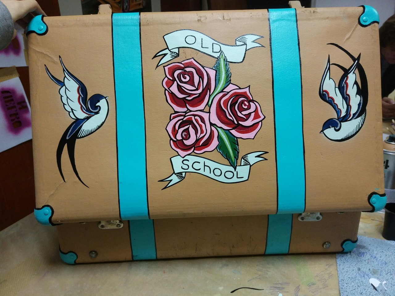 Suitcase - My, Art, Art, Art, Drawing, Suitcase, Handmade, Retro, Creation, Longpost