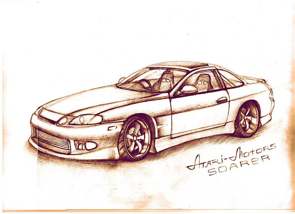 Toyota soarer jzz30 pencil from memory - My, Toyota, Soarer, , , , Drawing, Sketch, Sketch