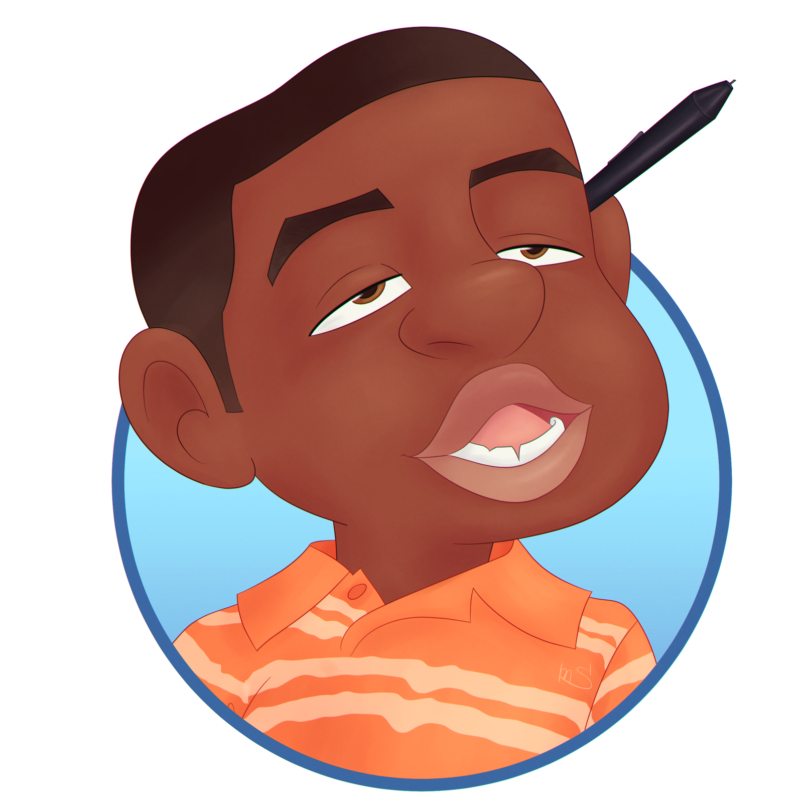 I made a new avatar for my group - My, Art, Computer graphics, Characters (edit), Cartoons, Black people, Portrait, Memes, What a kid