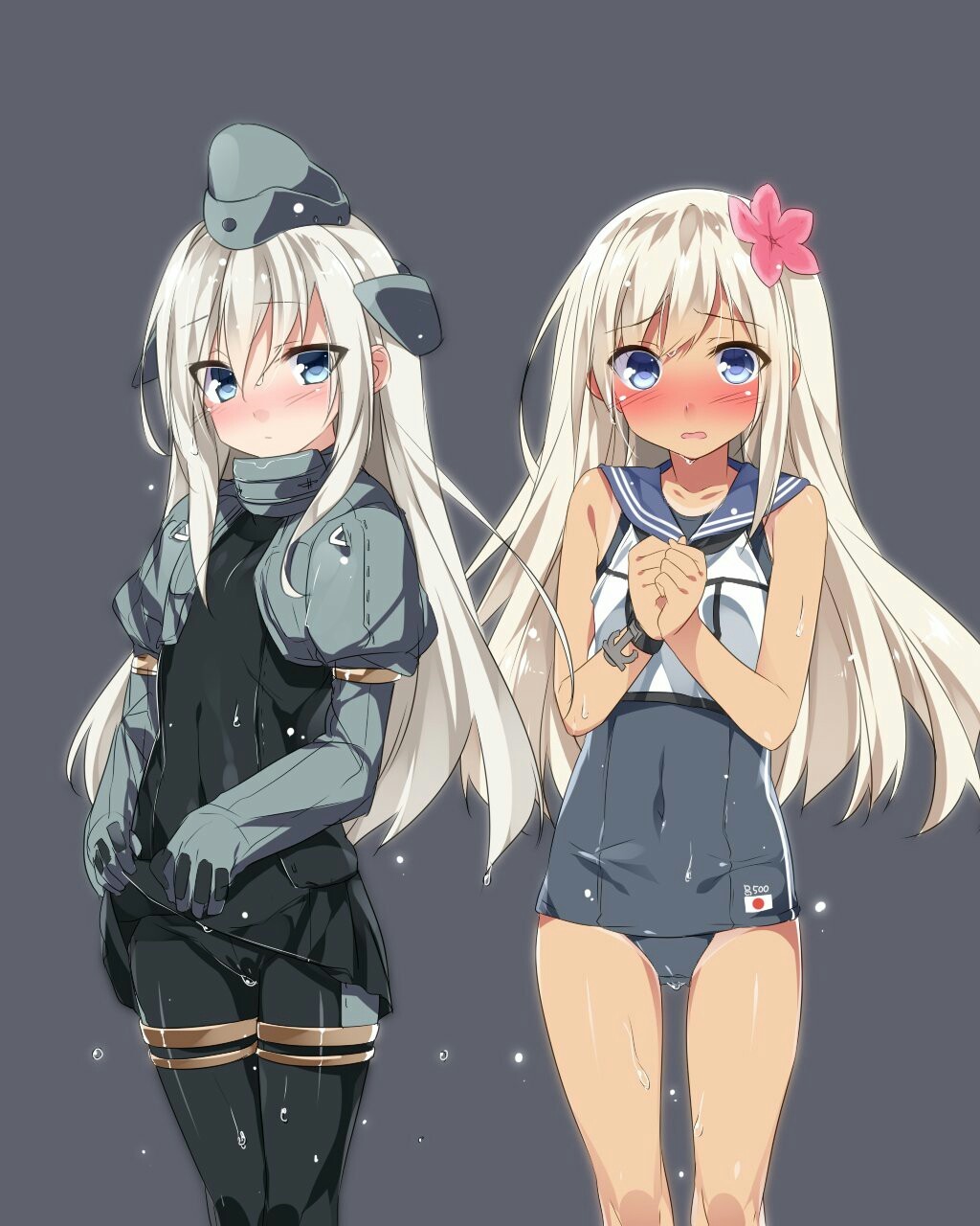 Ubot-511 and Ro-500 - Anime Art, Kantai Collection, u-511, Ro500