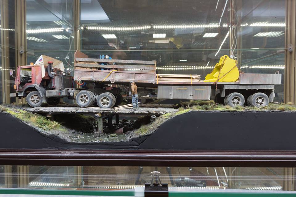 Miniature Unsuccessful move - Car modeling, Miniature, Diorama, Kamaz, Bridge, Failure, Hobby, Longpost