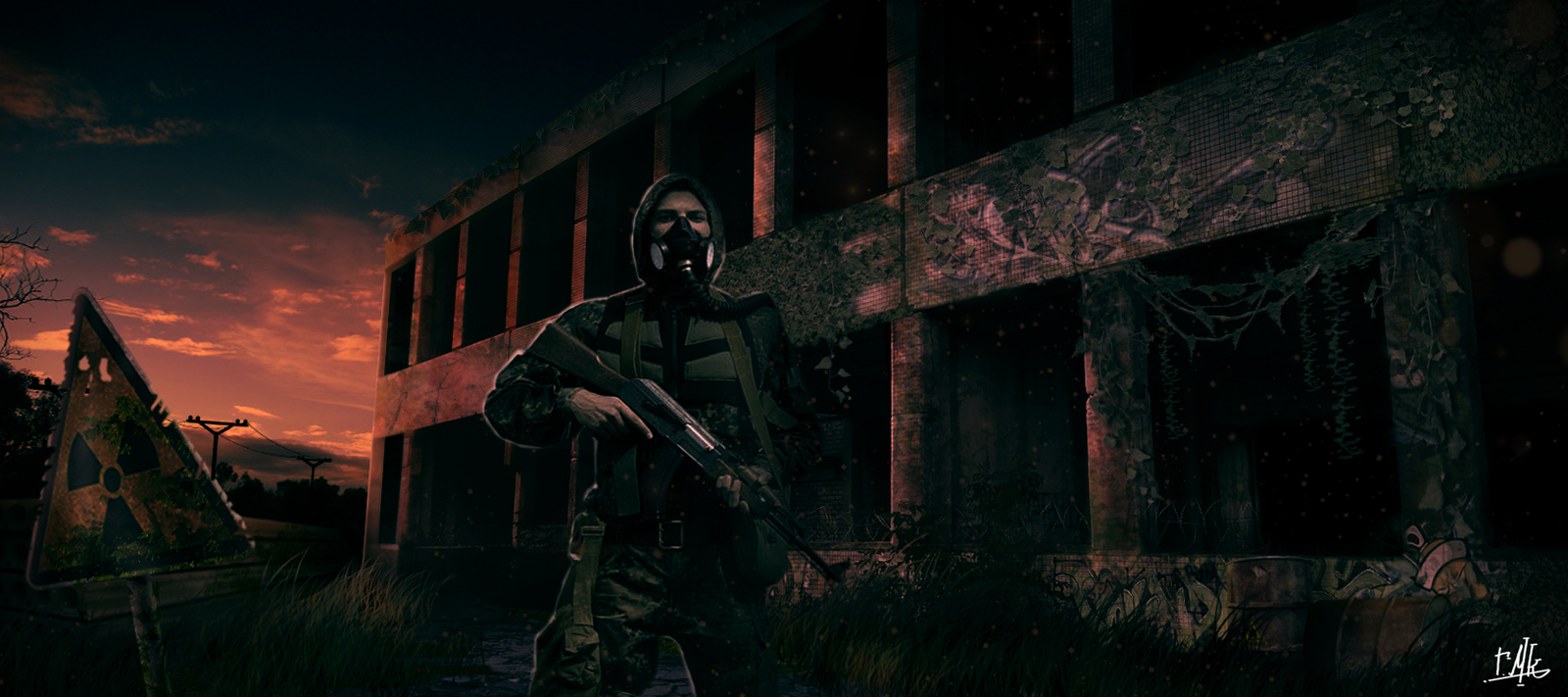 Pending - My, Stalker, Post apocalypse, Art, Sunset, My, Photoshop