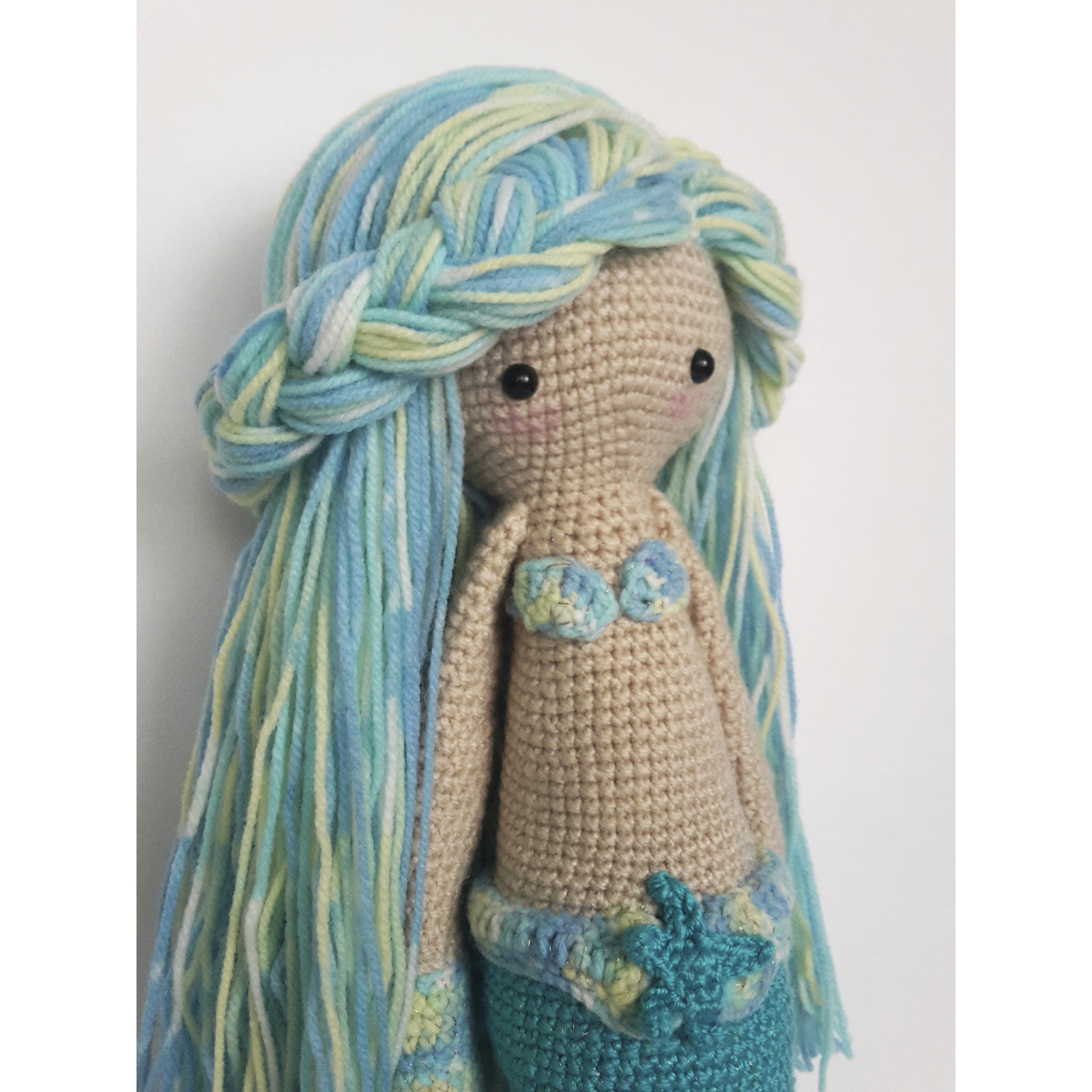 Knitted toy Mermaid in Lalylala style - Longpost, Knitting, Doll, Crochet, Mermaid, Needlework without process, Needlemen, My