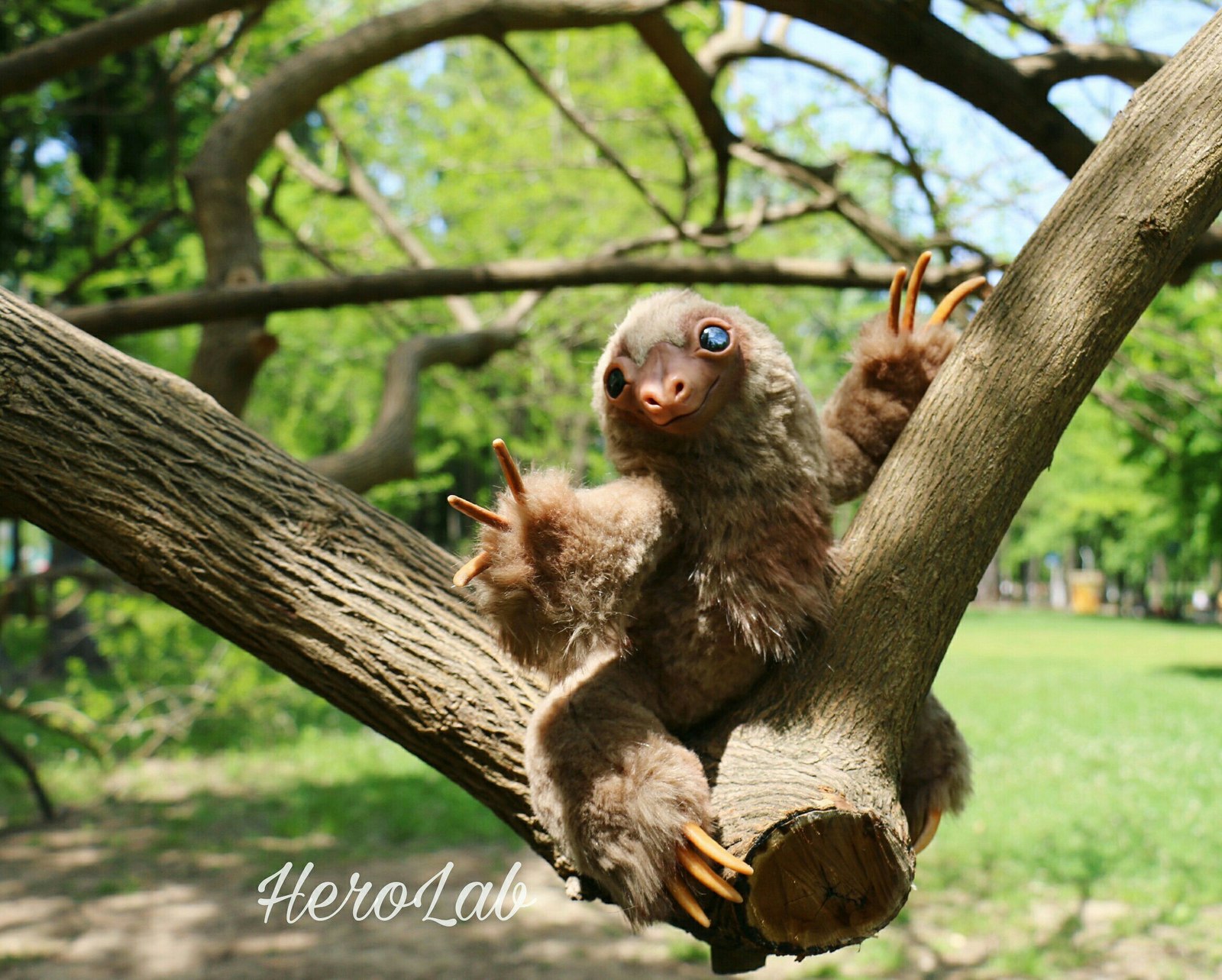 Dragon Sloth Woody - My, Handmade, My, Author's toy, Sloth, Mixed media, Longpost, Handmade