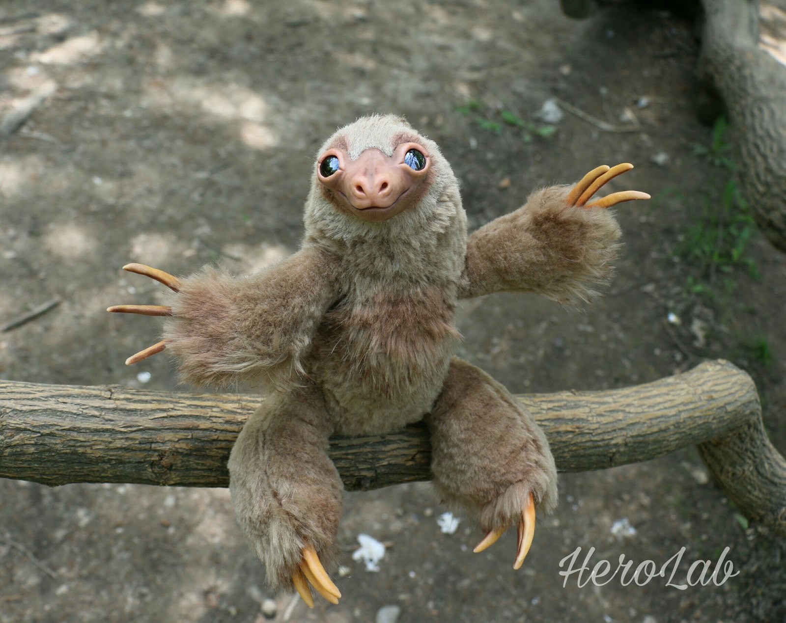 Dragon Sloth Woody - My, Handmade, My, Author's toy, Sloth, Mixed media, Longpost, Handmade