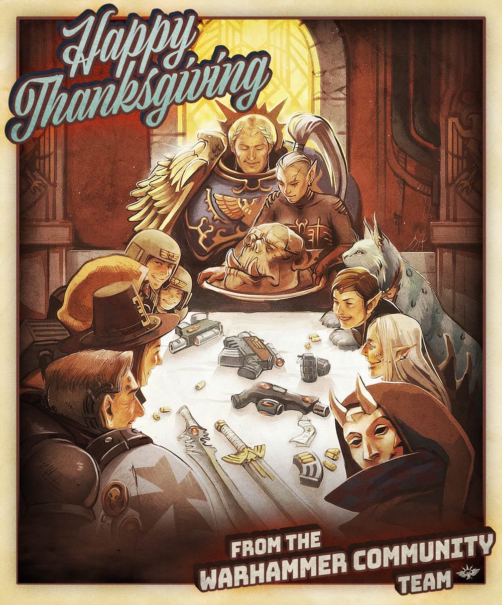 Thanksgiving at Macragge - Warhammer 40k, Wh humor, Roboute guilliman, Greyfax, Yvraine, Black templars, Eldar, Solitaire