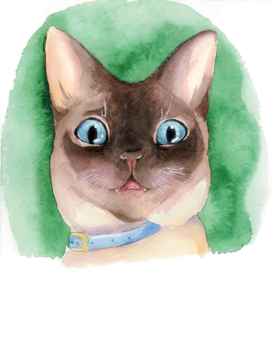 watercolor cat - My, Art, Illustrations, , cat, Painting, Watercolor