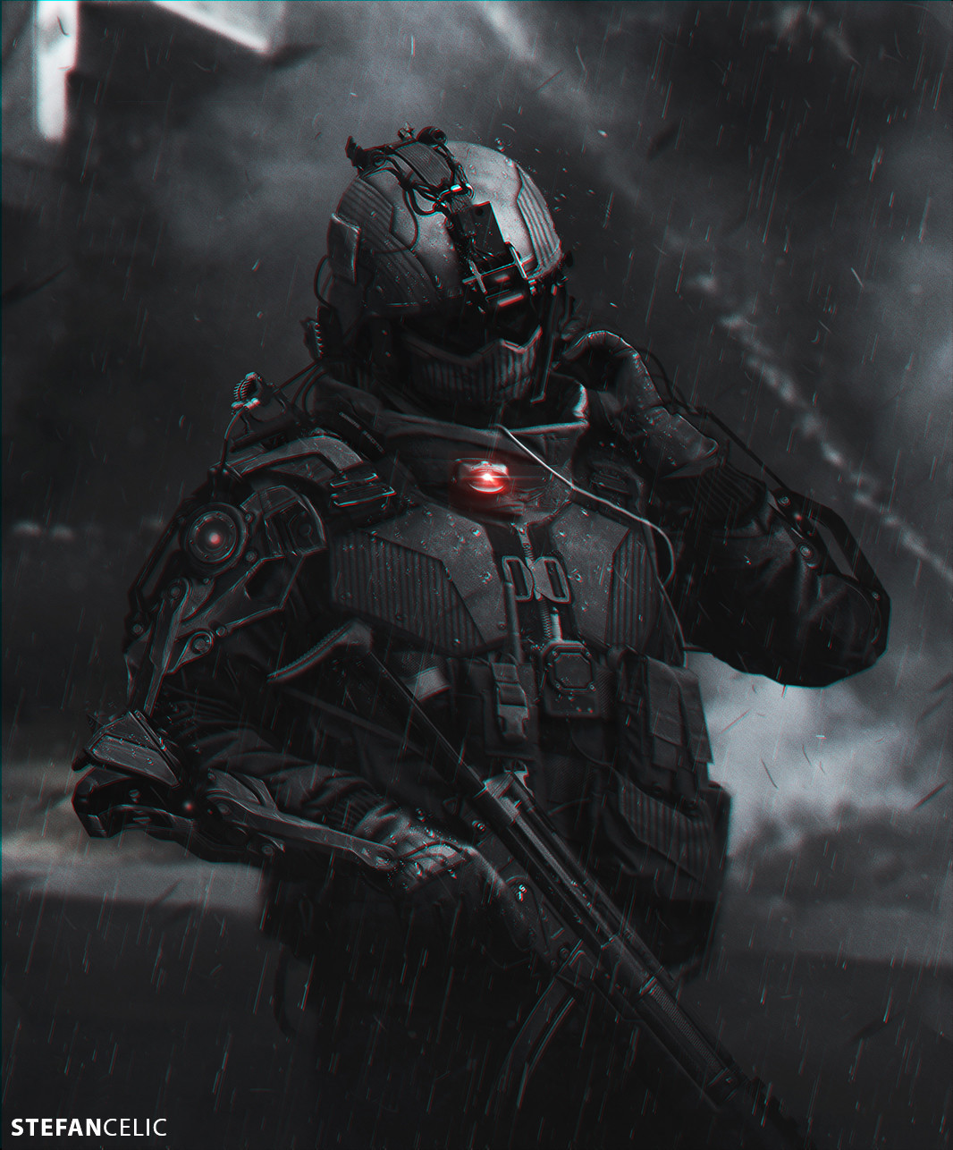 Futuristic Soldier - , The soldiers, Art, Soldier of the future, Future, , Longpost