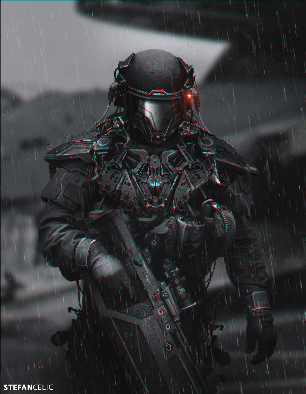 Futuristic Soldier - , The soldiers, Art, Soldier of the future, Future, , Longpost