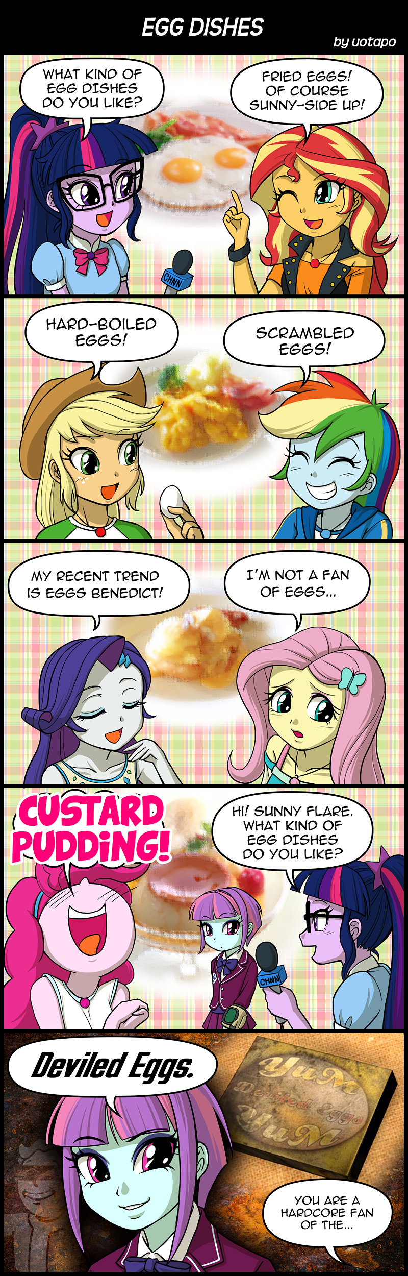 Egg dishes - My little pony, Equestria girls, Mane 6, Sunset shimmer, Sunny Flare, Uotapo, Free translation, Longpost