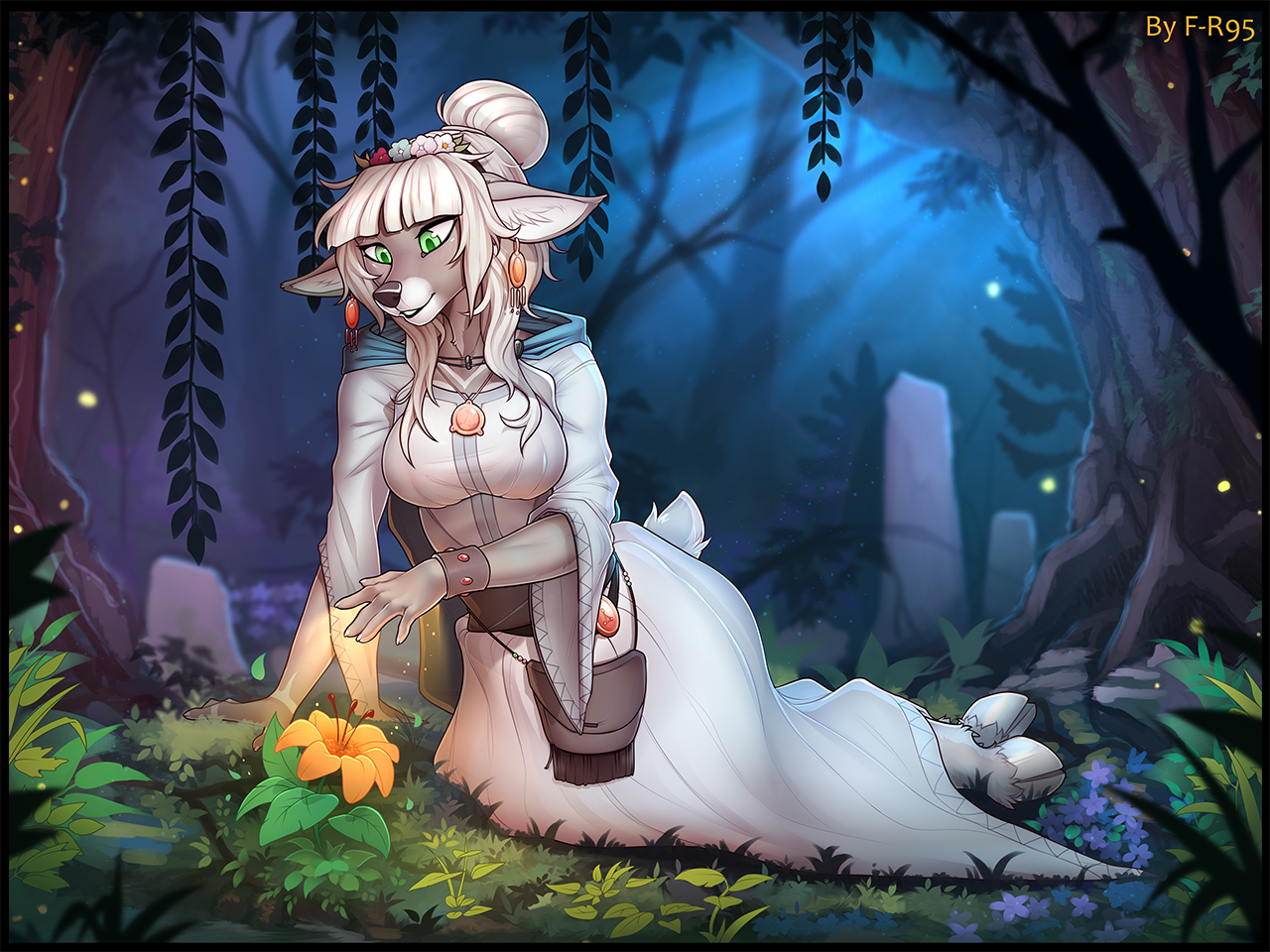 Enchantress - f-R95, Furry, Art, Forest, Nature, Druid