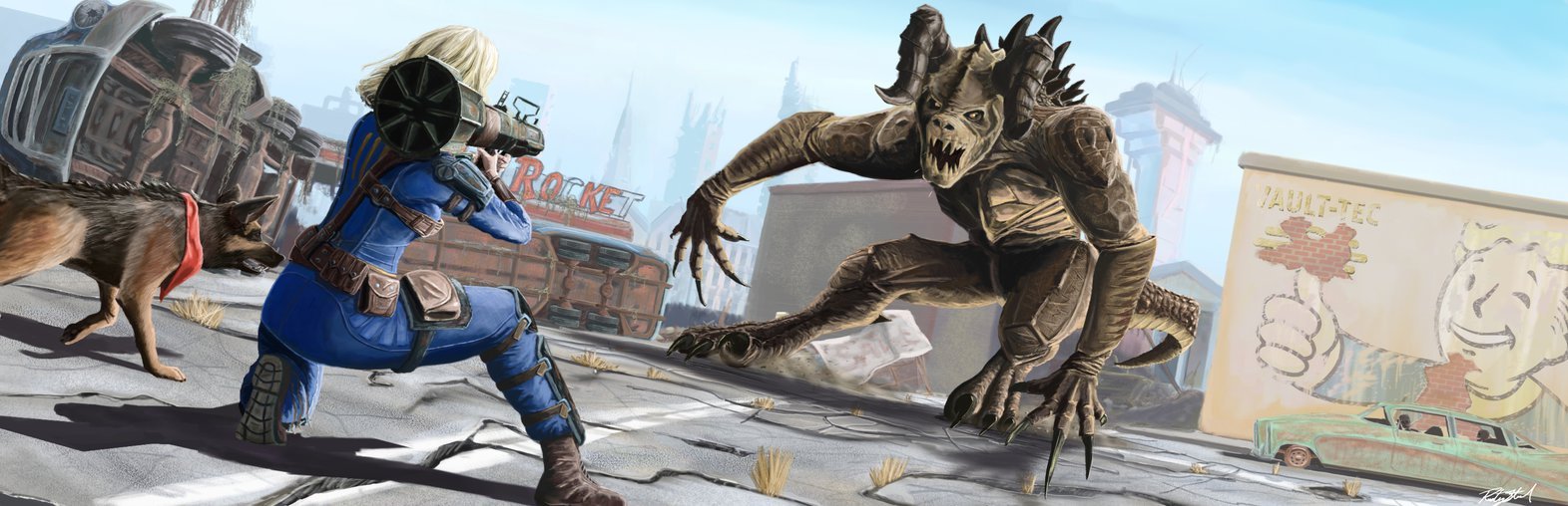 I Hate Deathclaw, Ghouls, Raiders, Supermutants! They all want to kill me! - Art, Fallout, Fallout 4, Death claw, Raiders, Super Mutants, Longpost