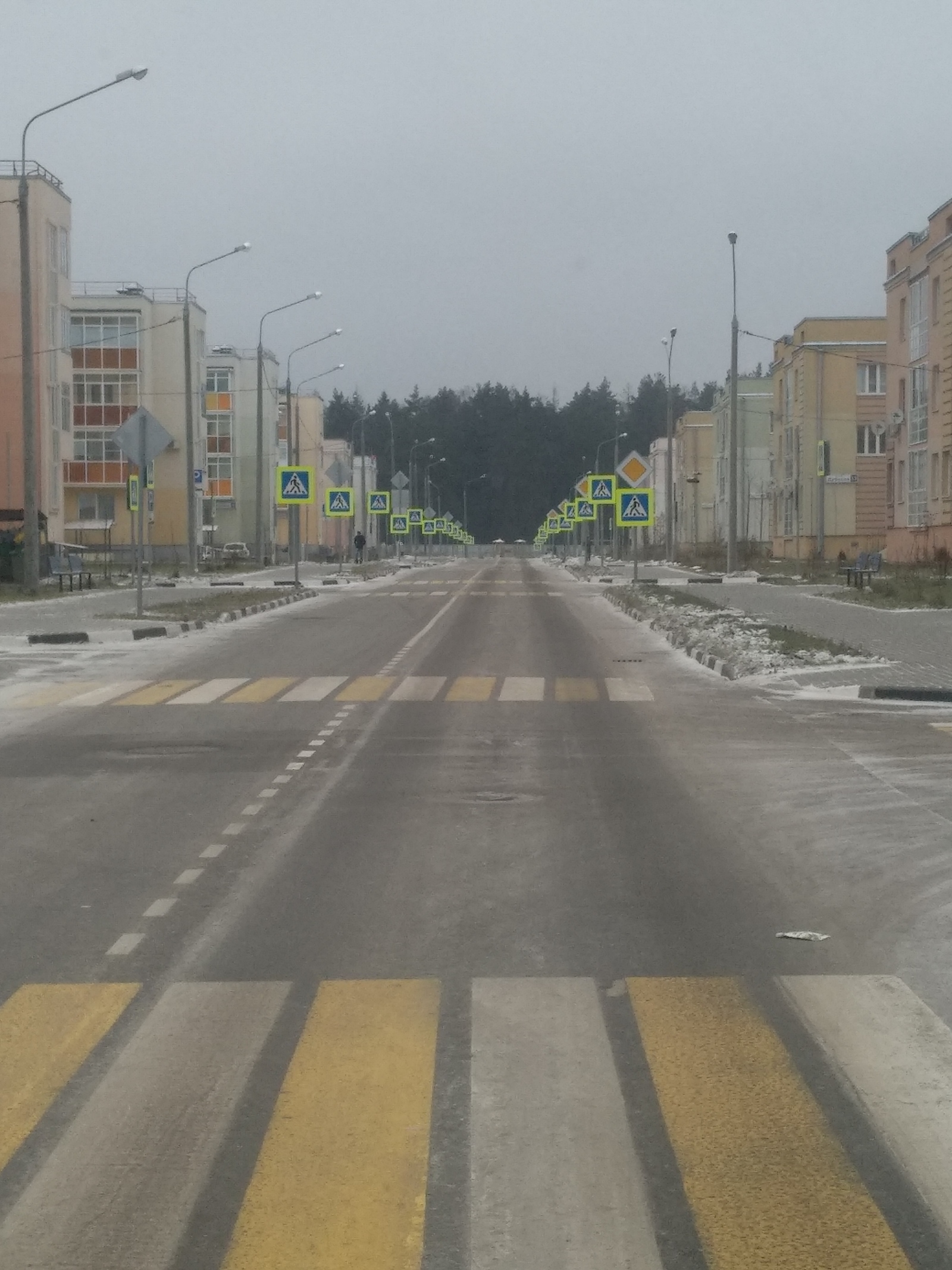 Pedestrian crossing, warning! - My, Road sign, Crosswalk, Balashikha, the main road, zebra