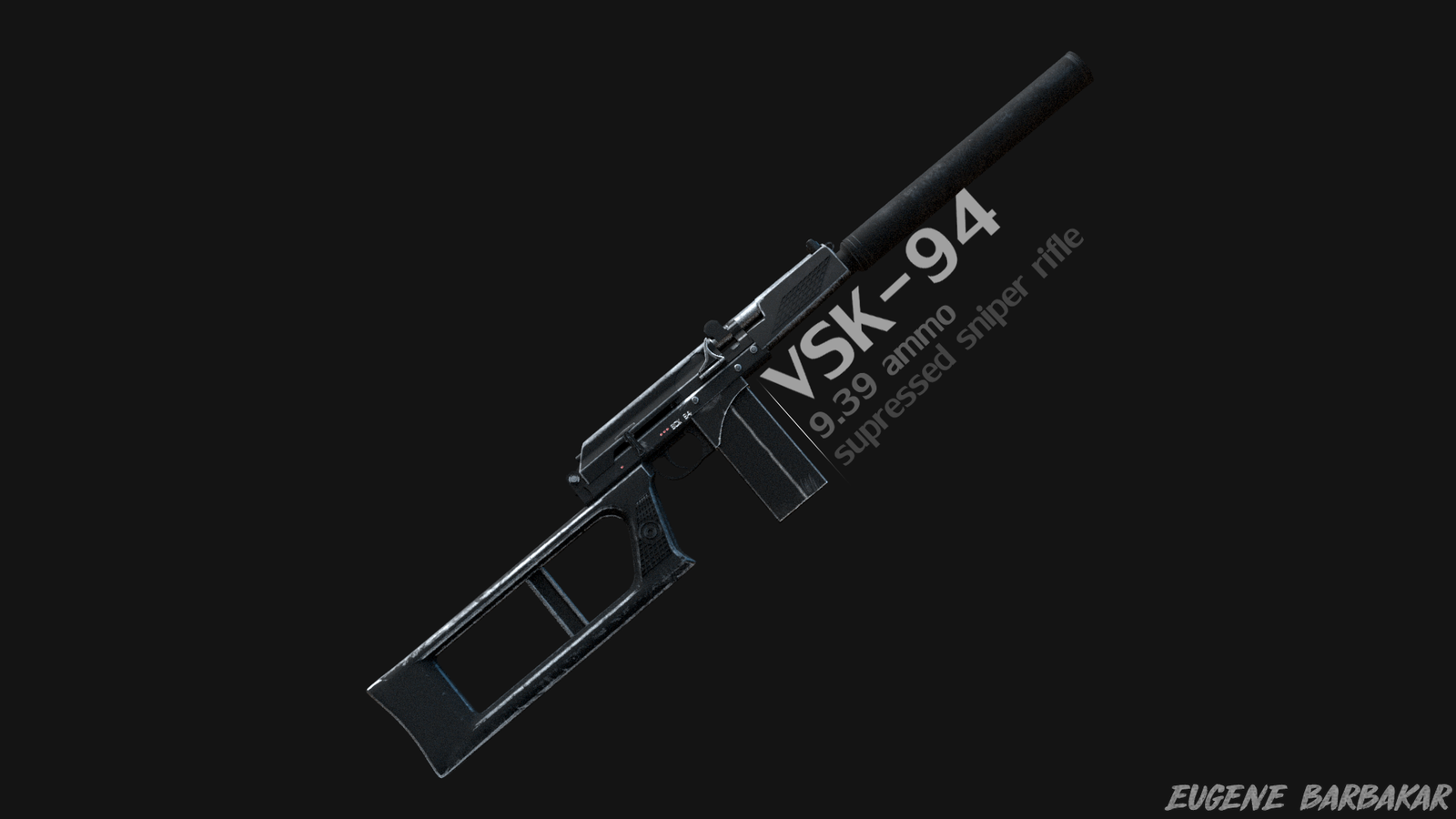 Model VSK-94 - 3DS max, Models, 3D, Weapon, Sun, Machine, Snipers, Longpost