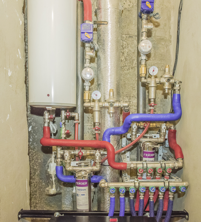 Plumbing in the apartment. Functional, compact, reliable. - My, Plumbing, Water supply, Repair, Wiring, Stainless steel, Cross-linked polyethylene, Longpost