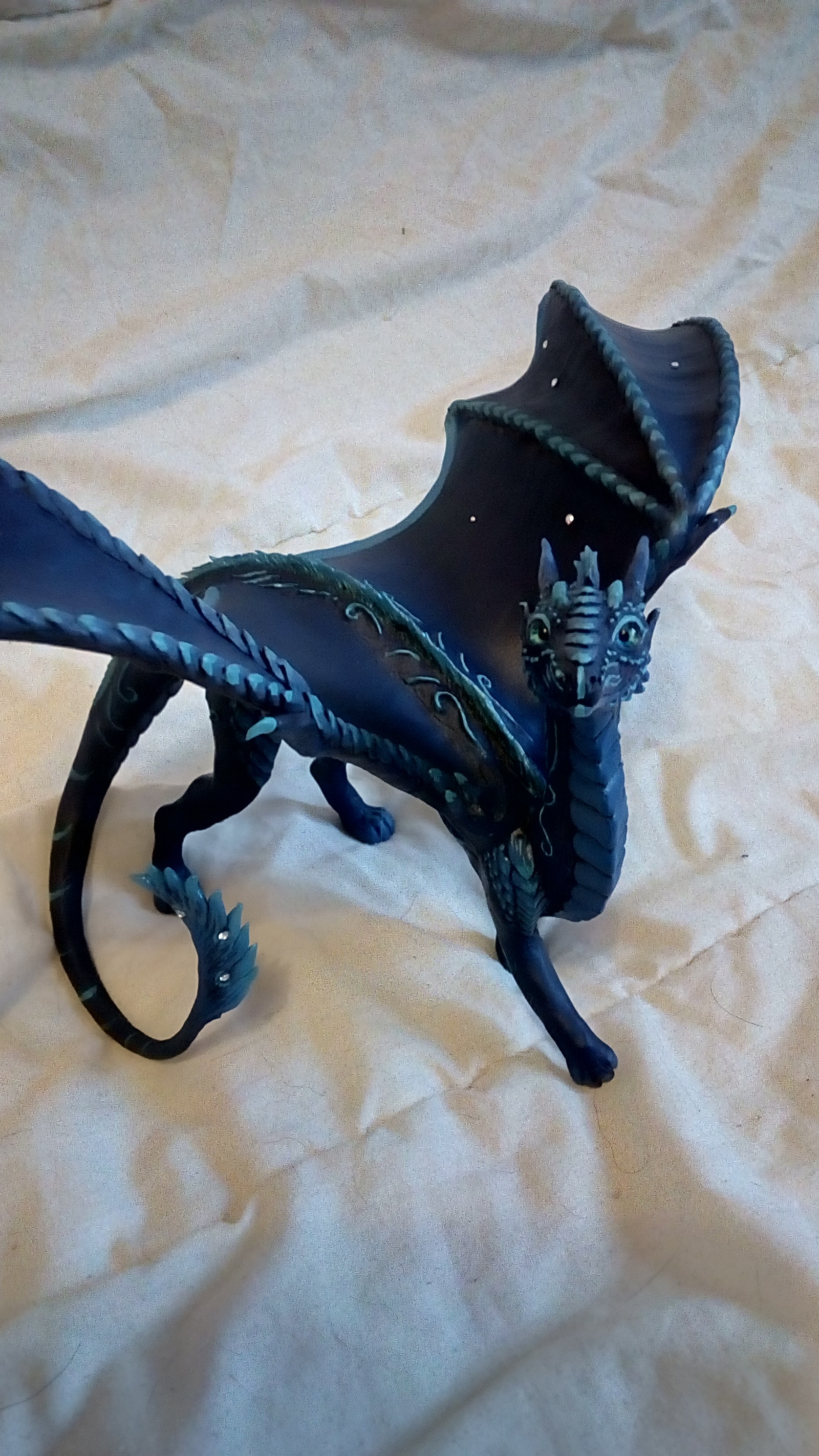 Dragon made of polymer clay. - My, Polymer clay, Лепка, The Dragon, , Photo on sneaker, Longpost