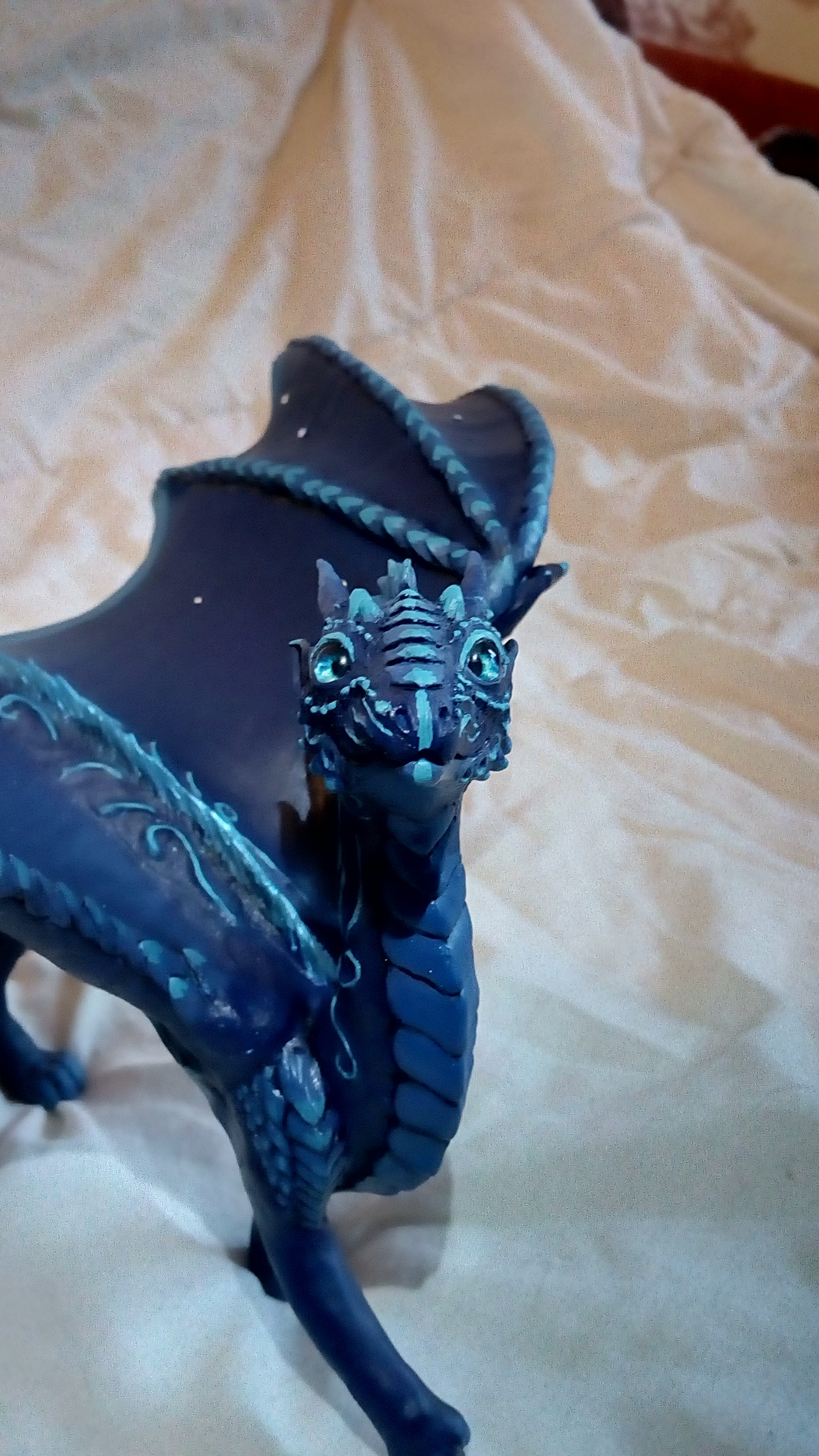 Dragon made of polymer clay. - My, Polymer clay, Лепка, The Dragon, , Photo on sneaker, Longpost