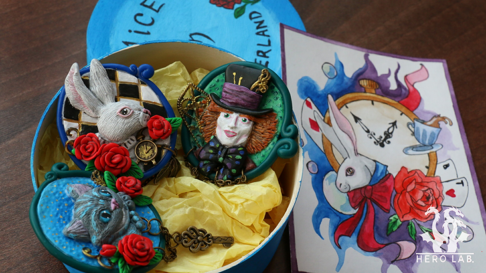 Brooches on Alice in Wonderland - My, My, Handmade, Brooch, Alice in Wonderland, Polymer clay, Handmade, Story, Longpost