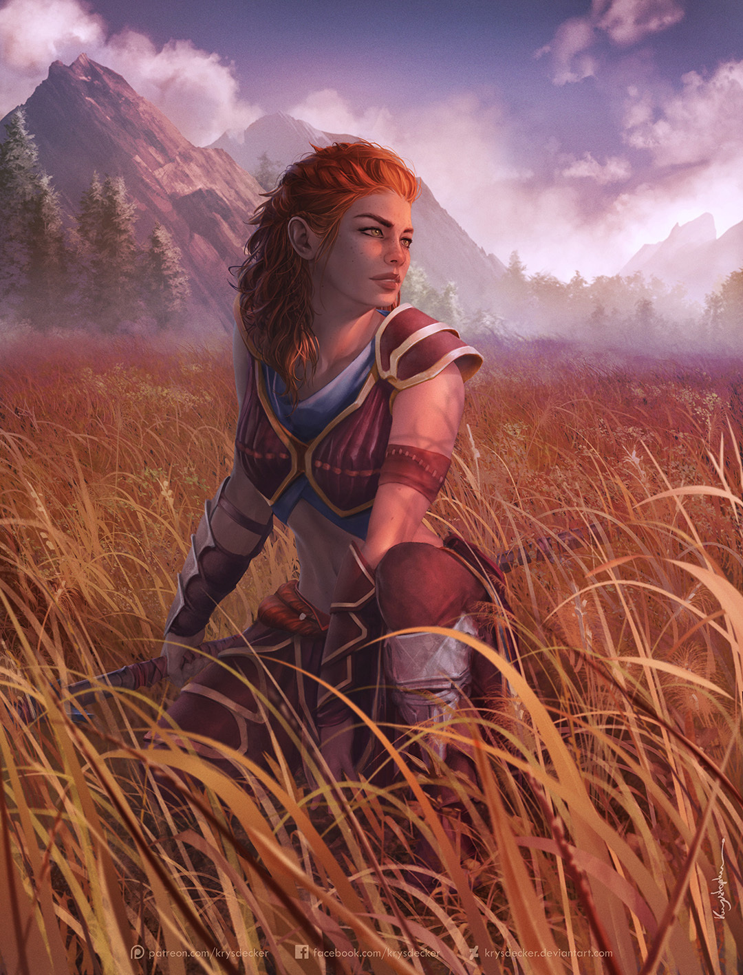 Aloy - Art, Drawing, Aloy, Horizon zero dawn, Krysdecker, Eloy