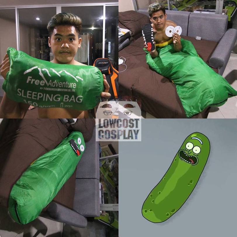 Budget cosplay for the New Year. - Cosplay, Rick and Morty, Rick gherkin, New Year, Humor, Images, Lowcost cosplay