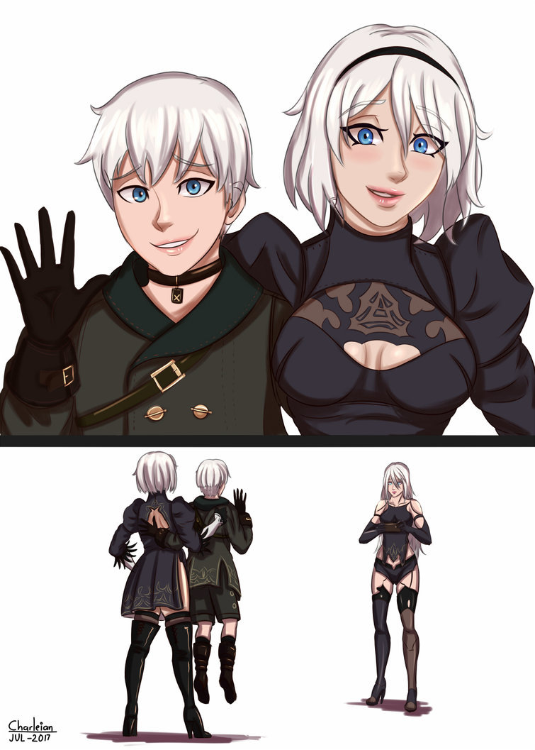 Height difference. - NIER Automata, Games, Comics