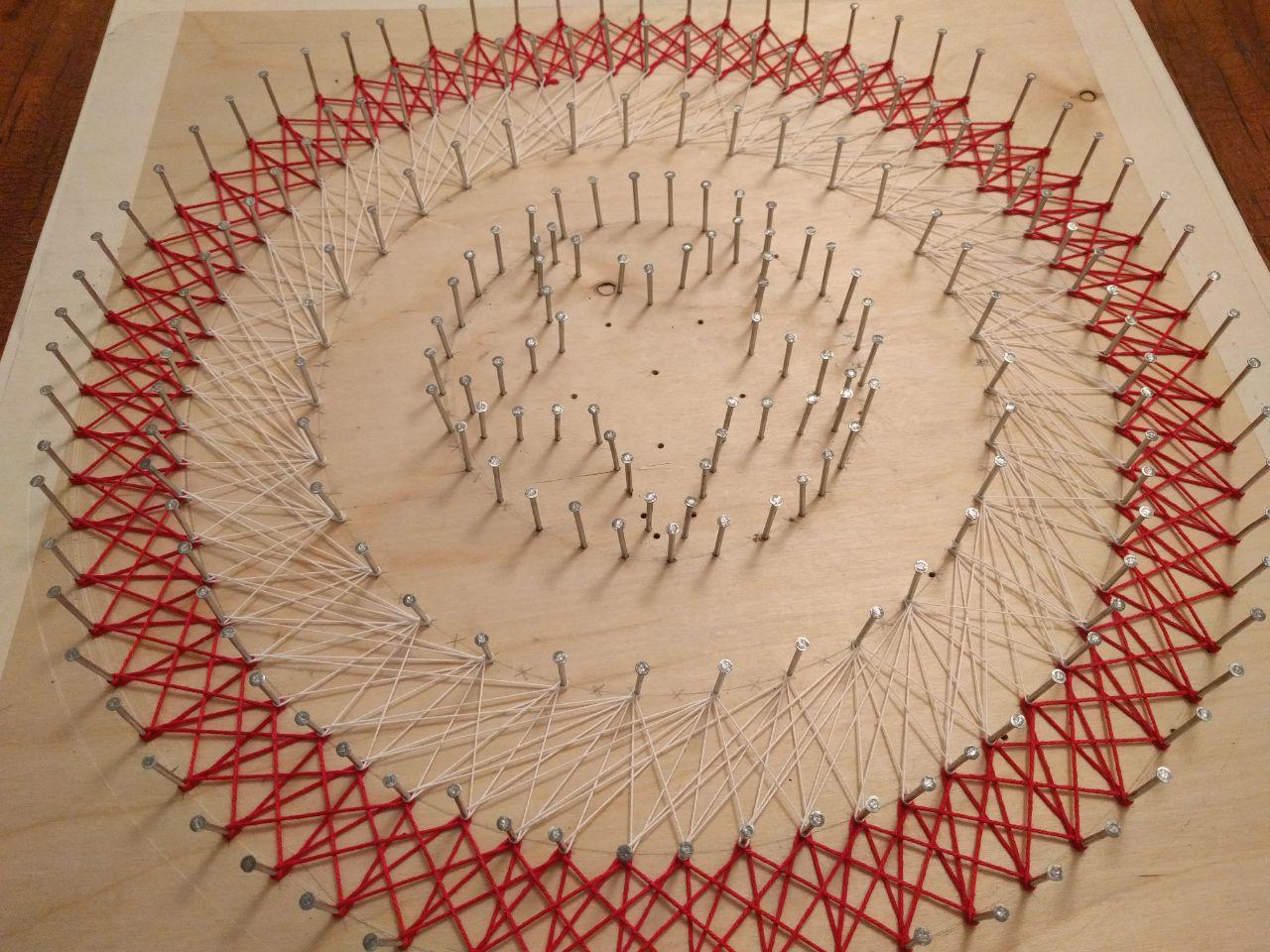 Мой первый опыт в творчестве в стиле String Art - Моё, String Art, Капитан Америка, Нитки, Самоделки, Длиннопост