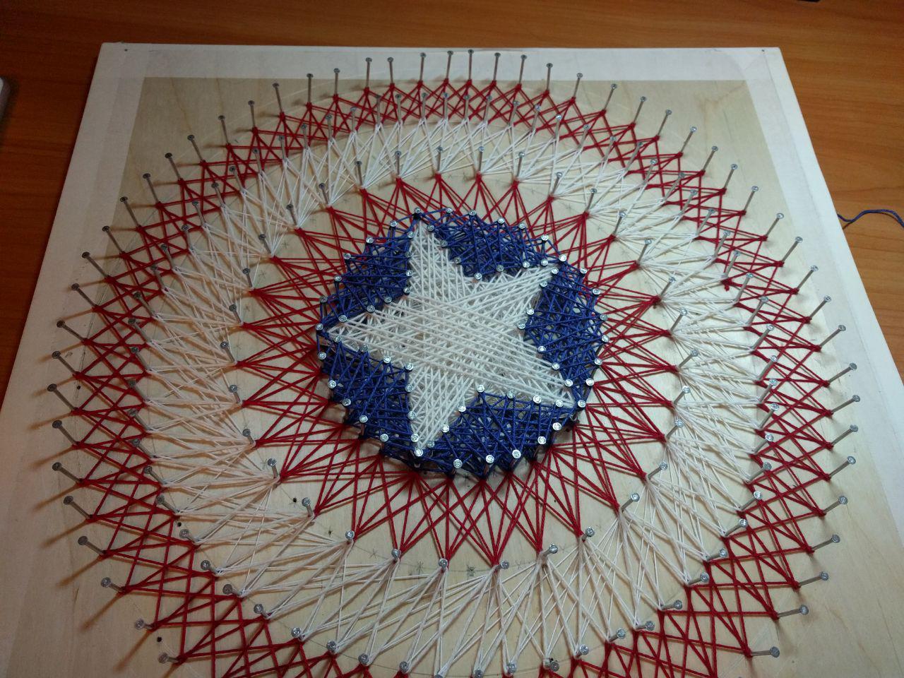 My first String Art experience - My, String Art, Captain America, Thread, Homemade, Longpost