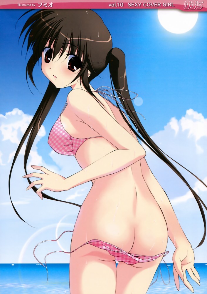 Beach art selection - NSFW, A selection, Anime art, Longpost