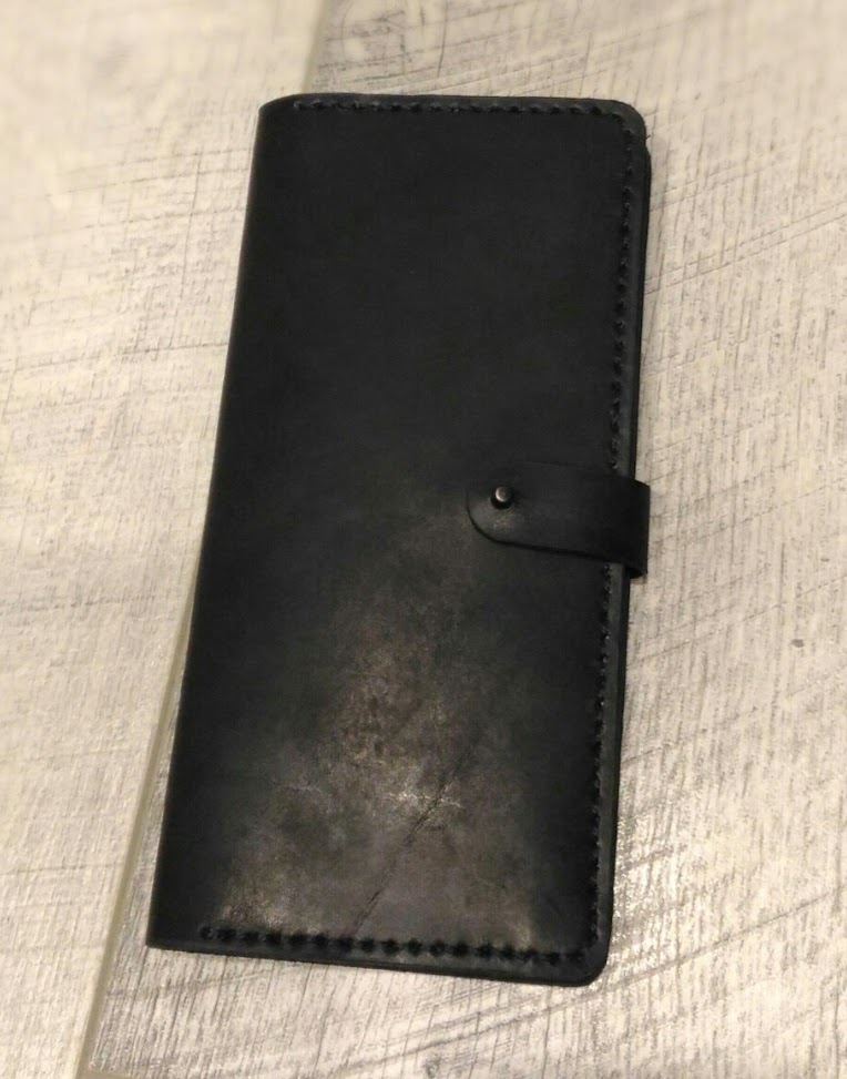 First work. Leather Longer. - My, Leather, Longer, Wallet, Longpost