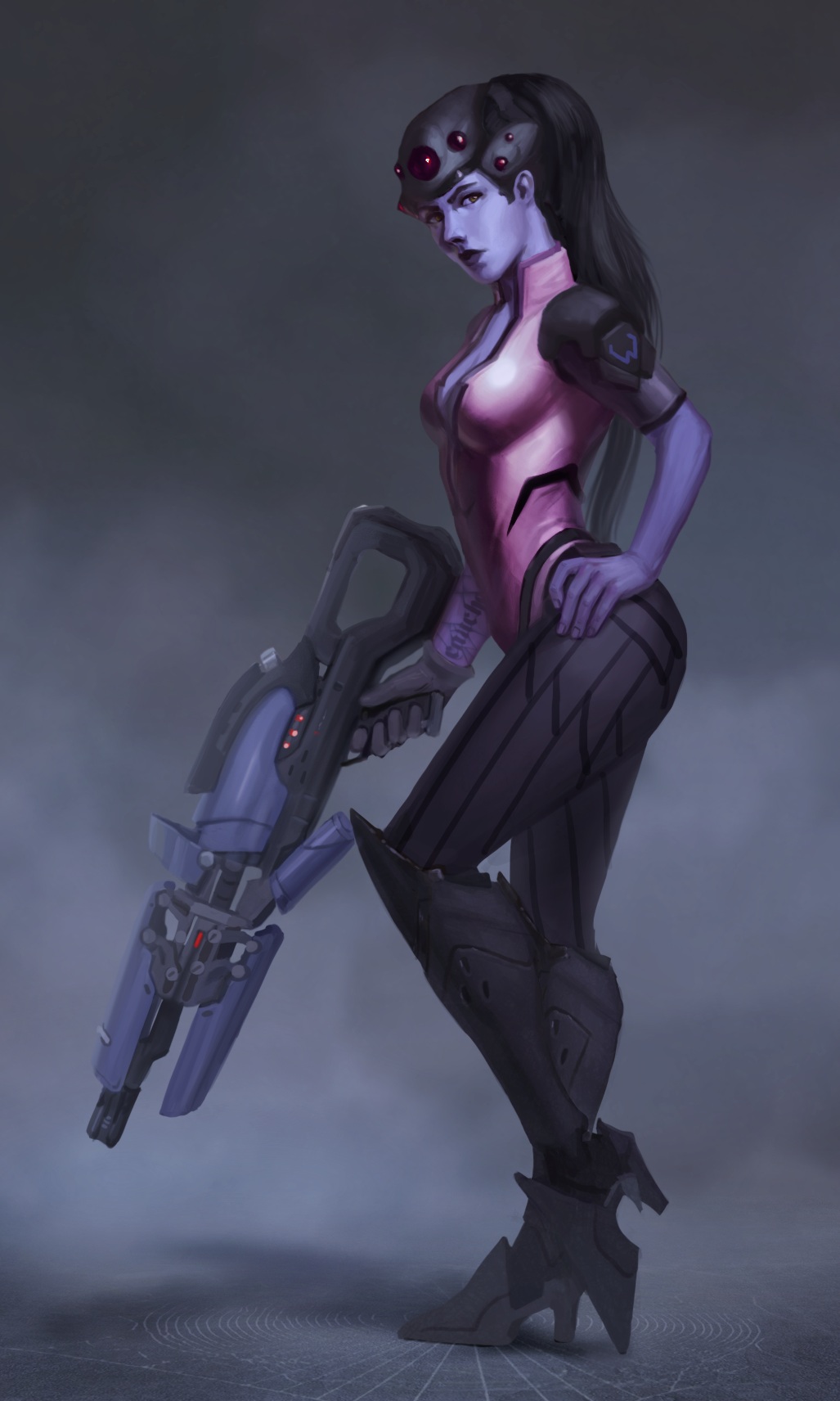 Widowmaker - Моё, Overwatch, Widowmaker, Рисунок, Art overwatch