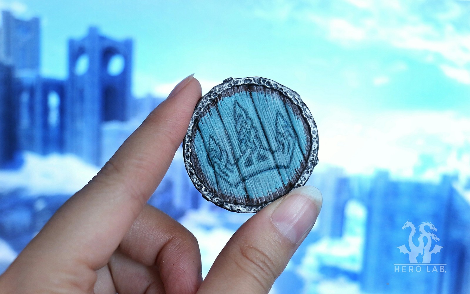 Shield Brooch Winterhold - My, My, Longpost, Handmade, Polymer clay, Fan art, Skyrim, Games