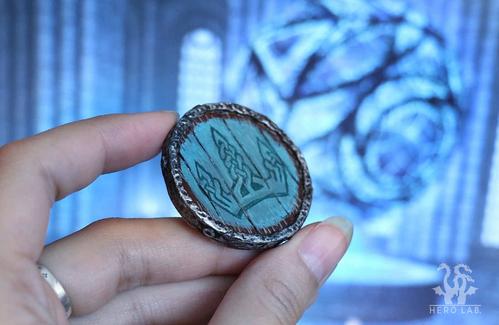 Shield Brooch Winterhold - My, My, Longpost, Handmade, Polymer clay, Fan art, Skyrim, Games