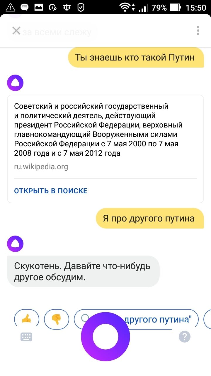 Немного о Алисе. - Моё, Слежка, Владимир Путин, Длиннопост, Яндекс Алиса