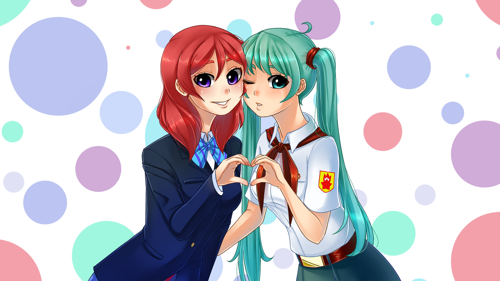 Maki and Miku - My, Endless summer, Visual novel, Hatsune Miku, Love live! School idol project, Rizapiska