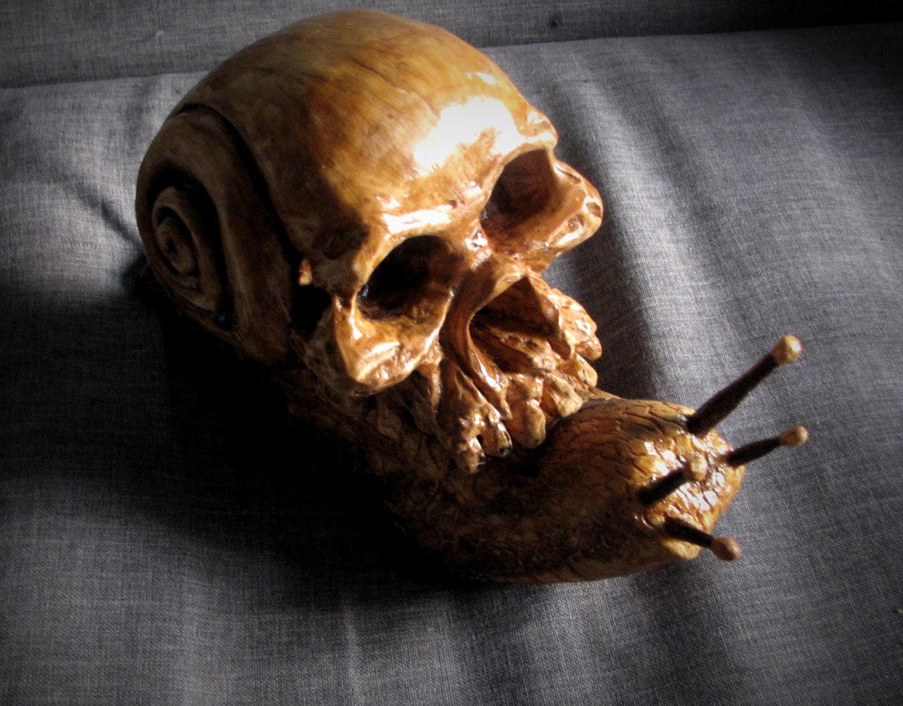 Snail skull, wood carving - My, , Wood carving, Snail, Scull, Longpost