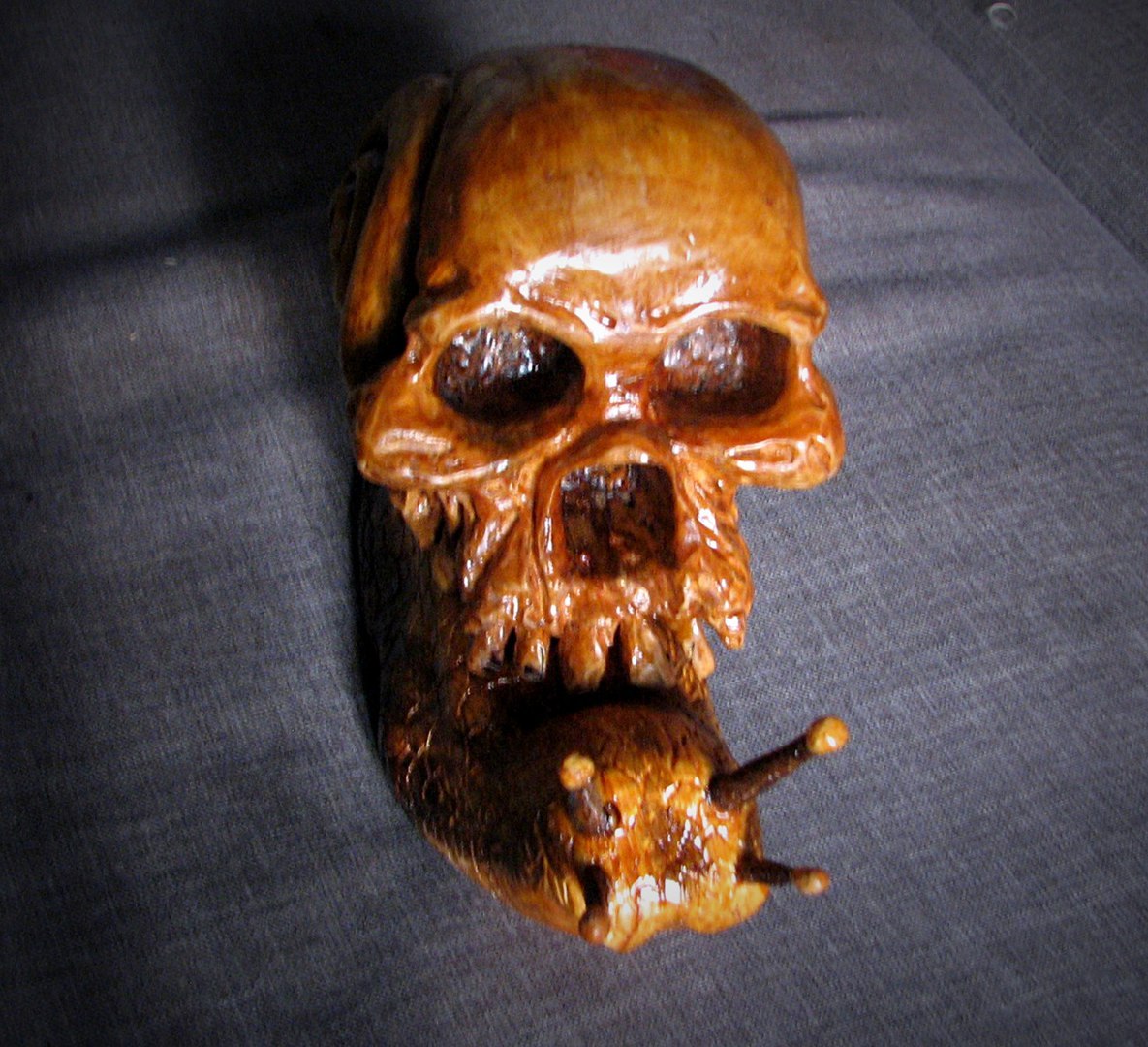 Snail skull, wood carving - My, , Wood carving, Snail, Scull, Longpost