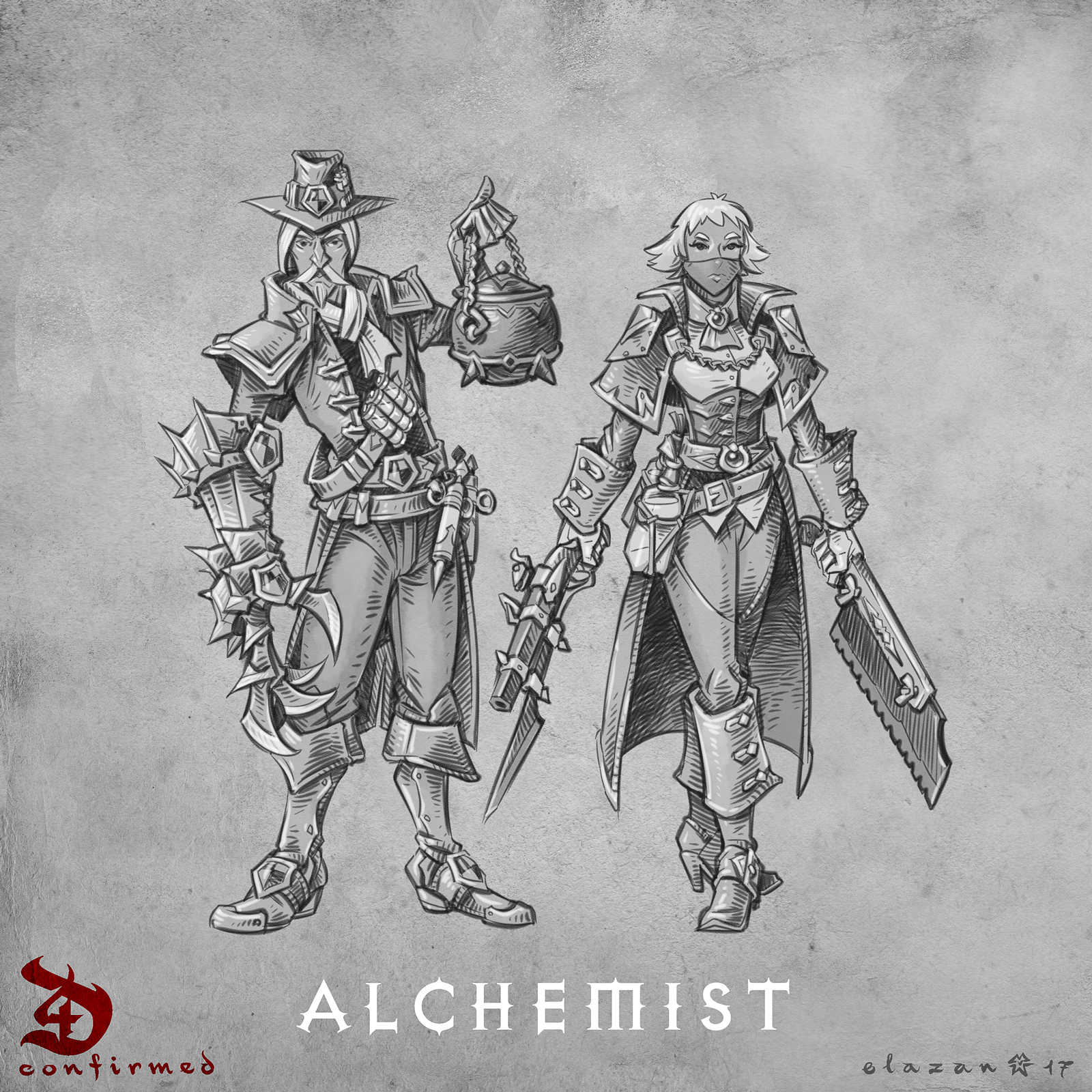 Diablo 4 new classes. - My, Art, Concept, Diablo, Blizzard, Fan art, , Seeker, Shaman, Longpost, Alchemist, Shamans