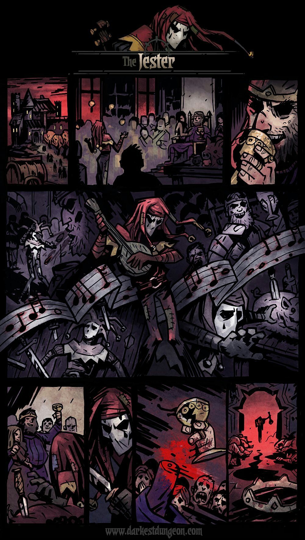 Jester - Background - Darkest Dungeon, Jester, Комиксы, Roguelike