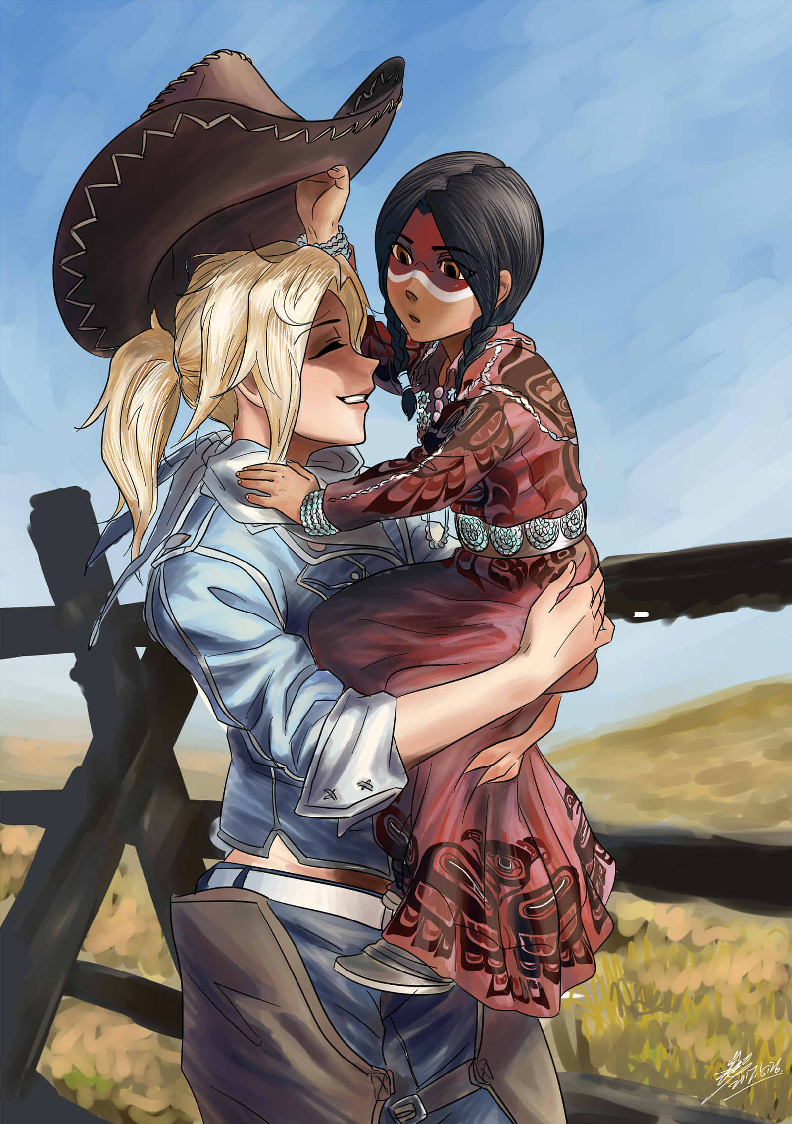 Angela and little Faria - Overwatch, Mercy, Pharah