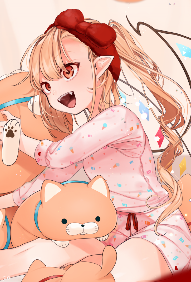 pajama party - Anime, Anime art, Touhou, Remilia scarlet, Flandre scarlet, Gotoh510, Longpost