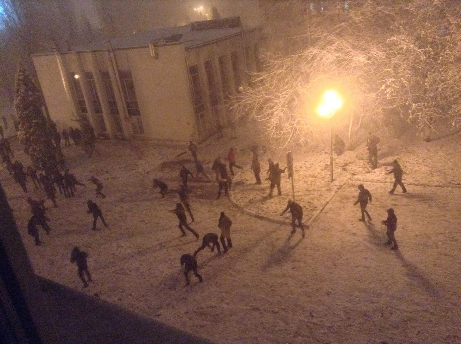 Battle of the Snow - My, Students, Snow, Winter, Snowballs, Video