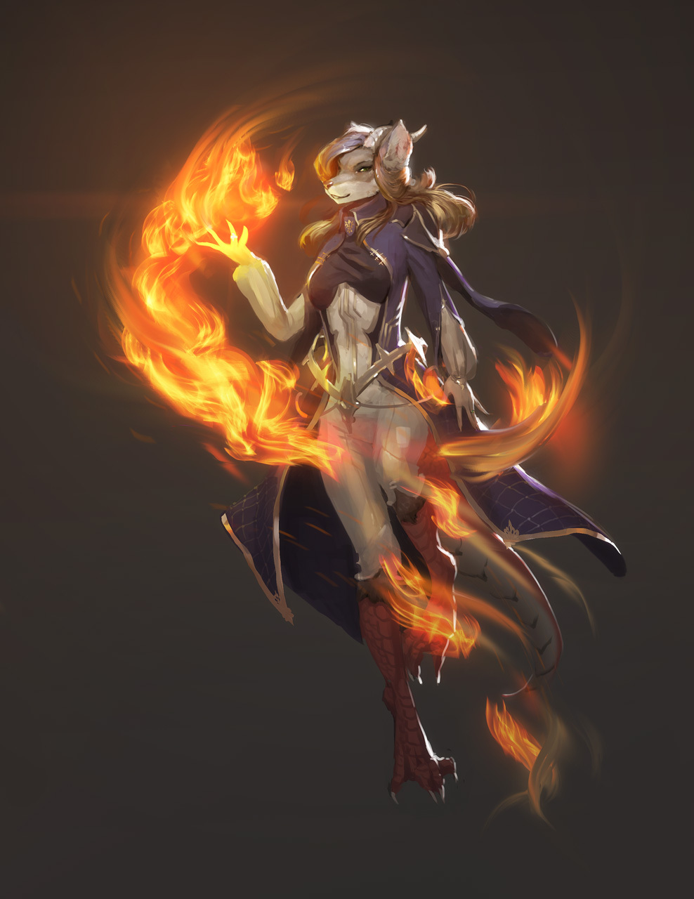 Fire magic - Furry, Art, Akitary, Magic, Fire