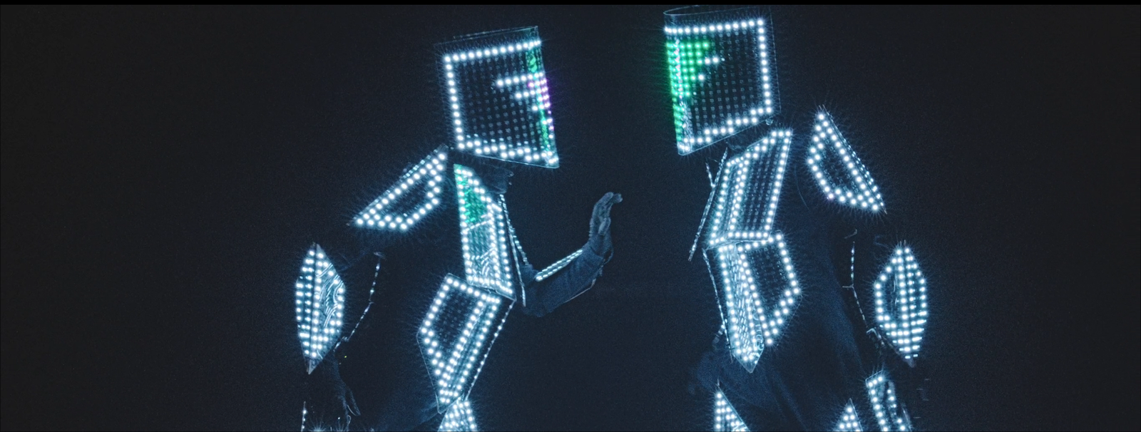 A friend made performance costumes, helped him make a promo video - My, , , , Pixel Art, Led, 