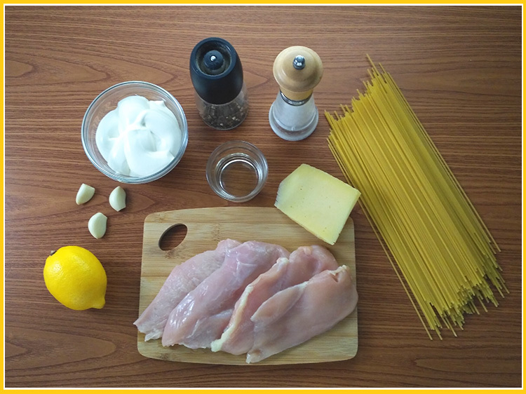 Macaroni with chicken for 300 - My, Pasta mania, Recipe, Cooking, Food, Pasta, Hen, Video, GIF, Longpost