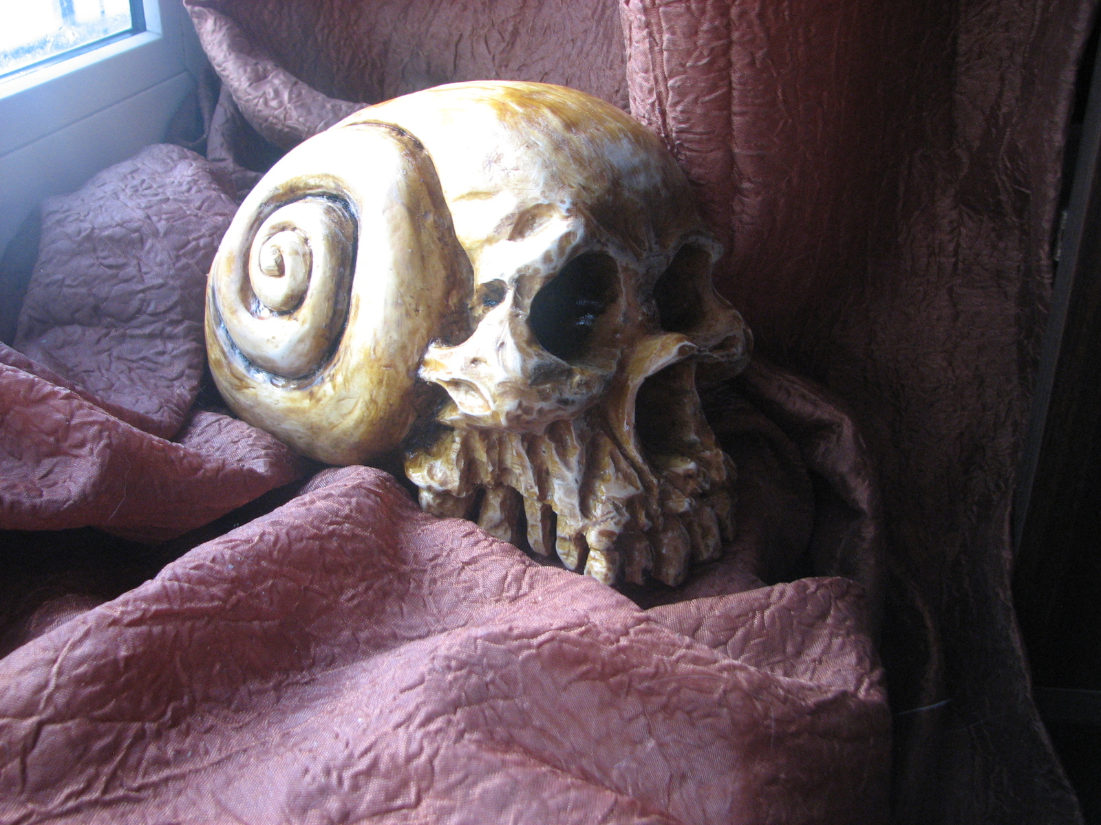 Snail-skull, manufacturing process - My, Scull, Snail, Wood carving, Sculpture, Process, Longpost